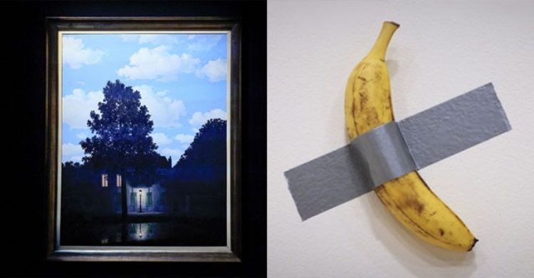 New York auction records expected for a Magritte  and a banana