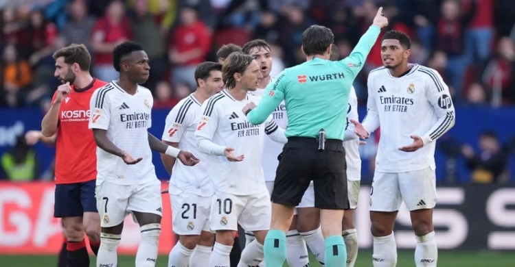 Real Madrid's Bellingham shown red card after using English expletive to protest referee