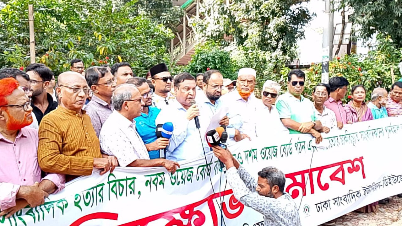 Journalists across Bangladesh demonstrate for 39-point demand